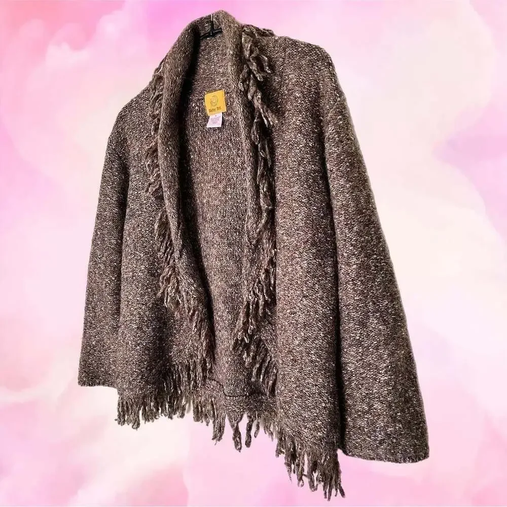 Ruby Rd. Mottled Fringe Knit Open Cardigan - Picture 2 of 4